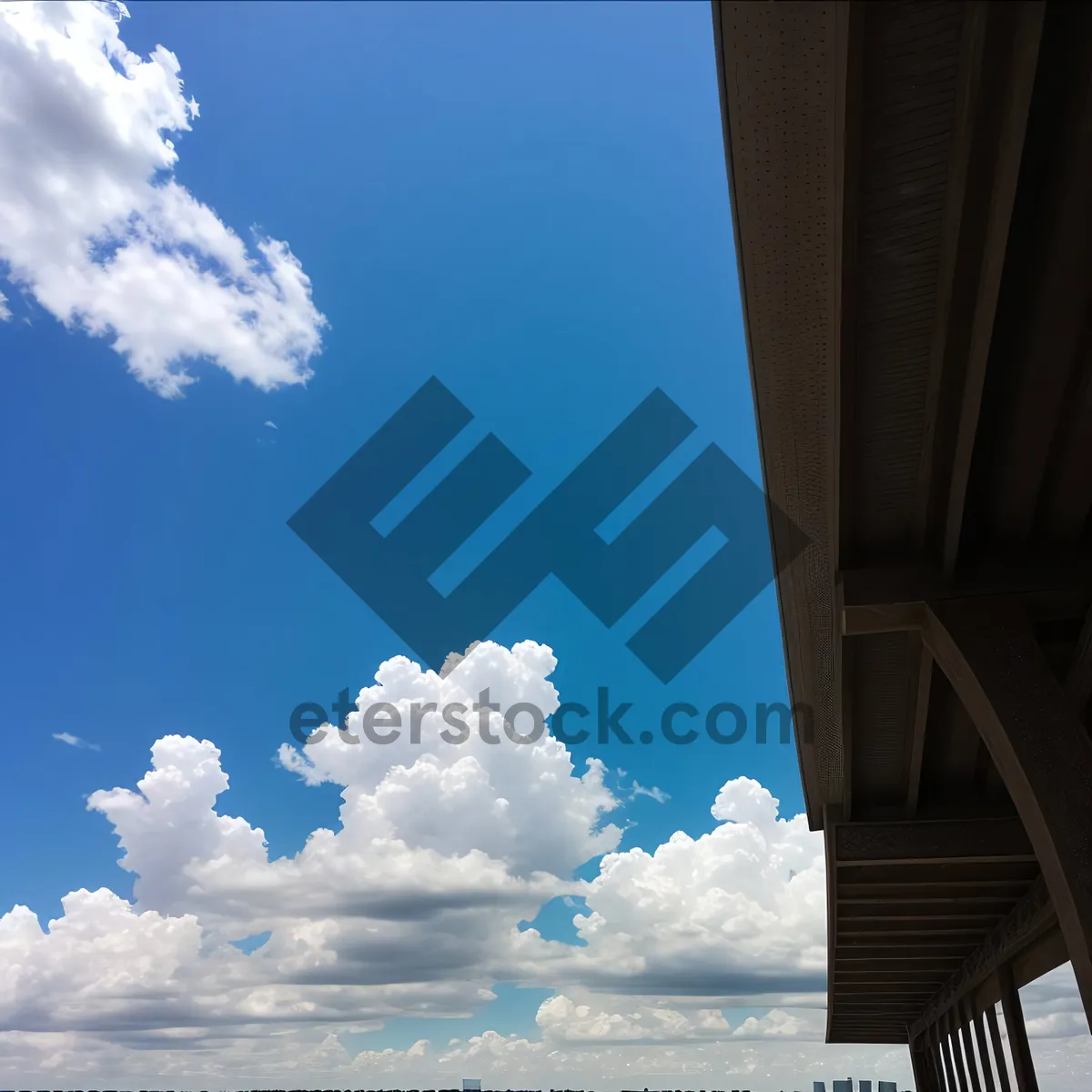 Picture of Summer Sky with Fluffy Cumulus Clouds