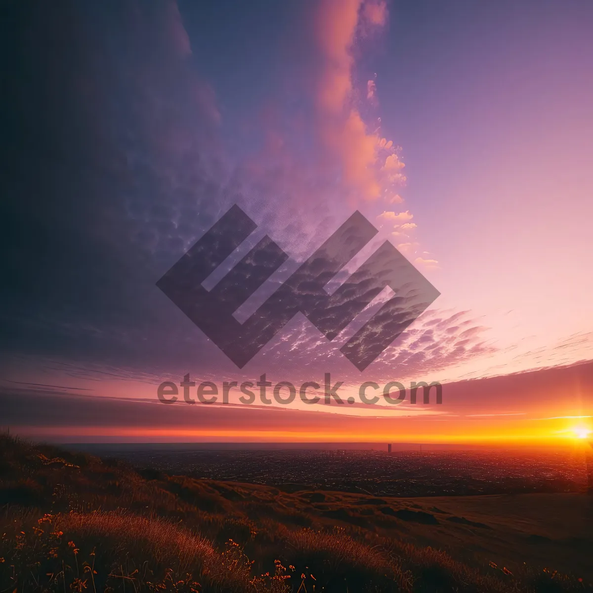 Picture of Majestic Sunset Over Mountain Landscape