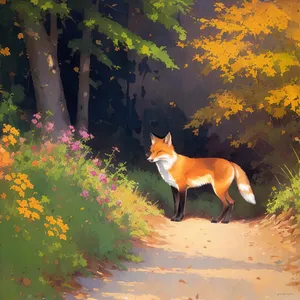 Majestic Red Fox in Wild Grassland