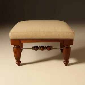 Antique Wooden Footstool: Elegant and Comfortable Home Furnishing