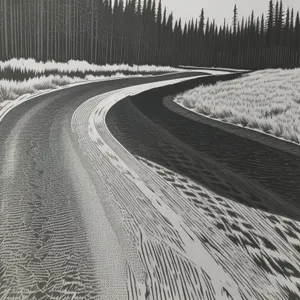 Winter Wonderland: Scenic Road Amidst Snowy Landscape