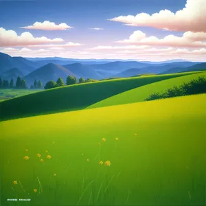 Vibrant Rural Landscape Under a Colorful Sunset