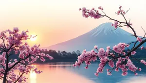 Japanese Pink Cloudscape in Summer Sky