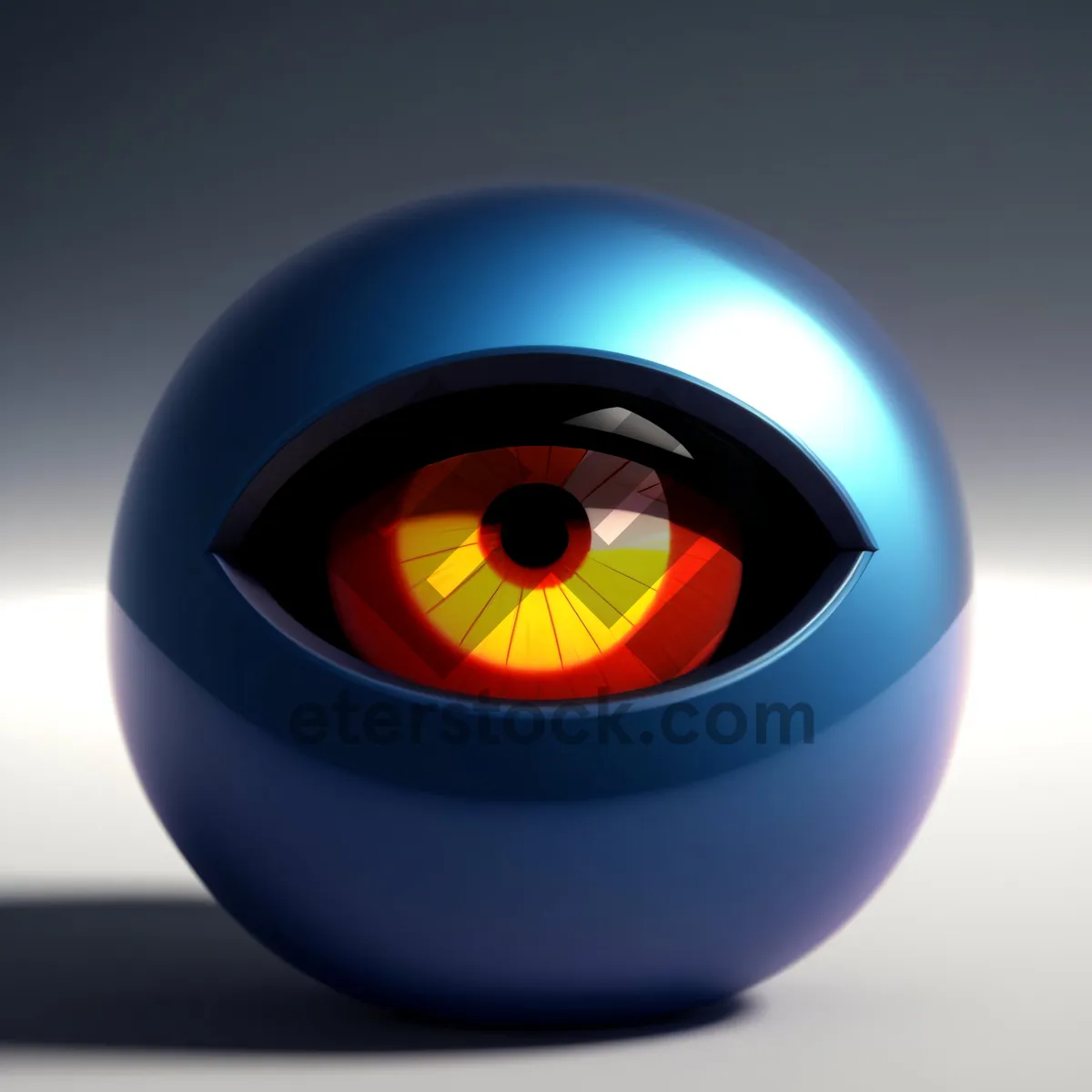 Picture of Glossy Glass Button Icon - 3D round design.