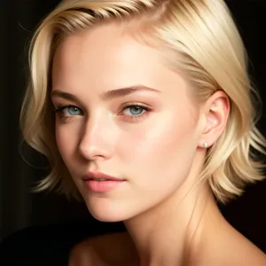 Stunning Blonde with Chic Hairstyle and Alluring Eyes