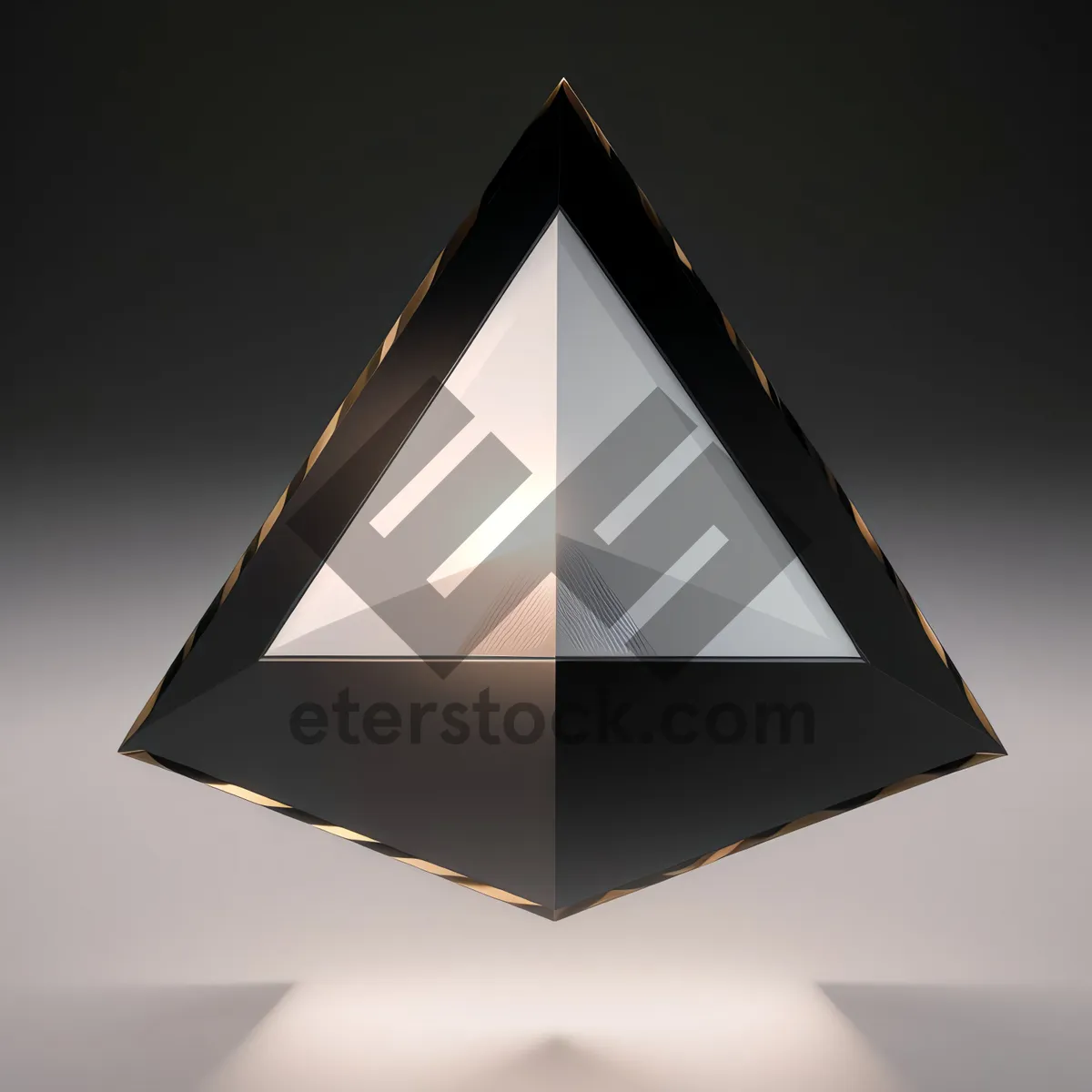 Picture of Solid Glass Pyramid Symbol - 3D Gem Icon