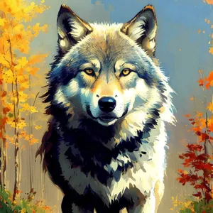 Majestic Timber Wolf: Regal Canine Predator in Wilderness