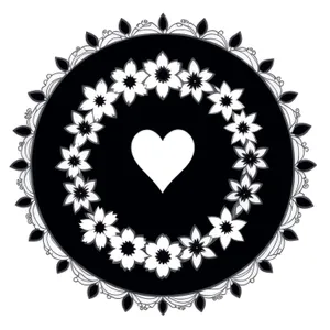 Floral Circle Graphic Decoration