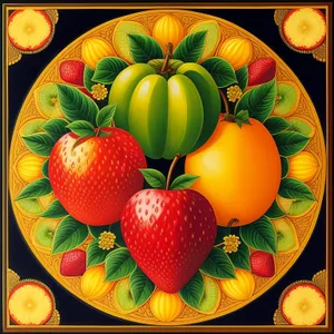 Vibrant Fruit Medley: Banana, Apple, Orange, Lemon, Grape