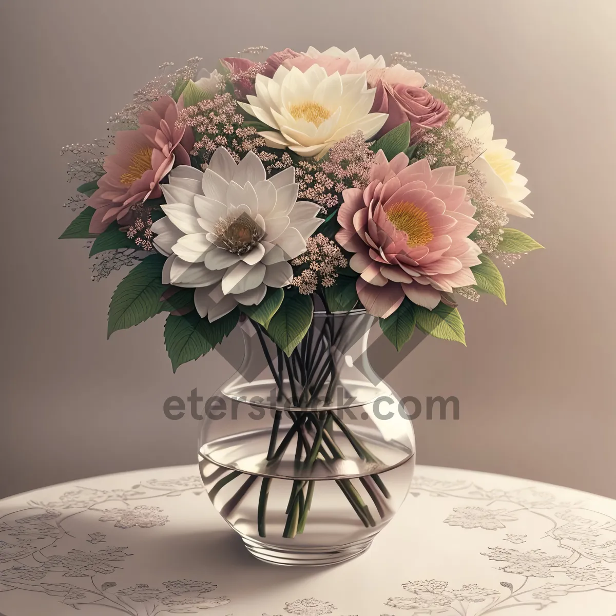 Picture of Romantic Spring Wedding Bouquet in Pink Roses