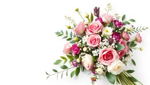 Pink rose flower bouquet for spring celebration decor.