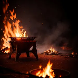 Blazing Fire: A Fiery, Warm Bonfire Illuminating the Night