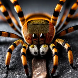 Black and Gold Garden Spider Close-Up