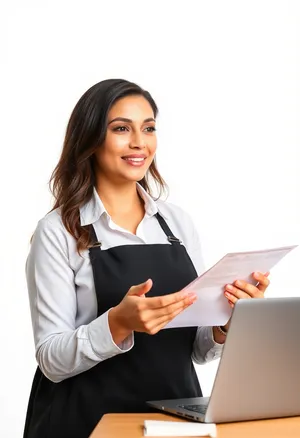 Smiling Businesswoman in Corporate Office Success Portrait