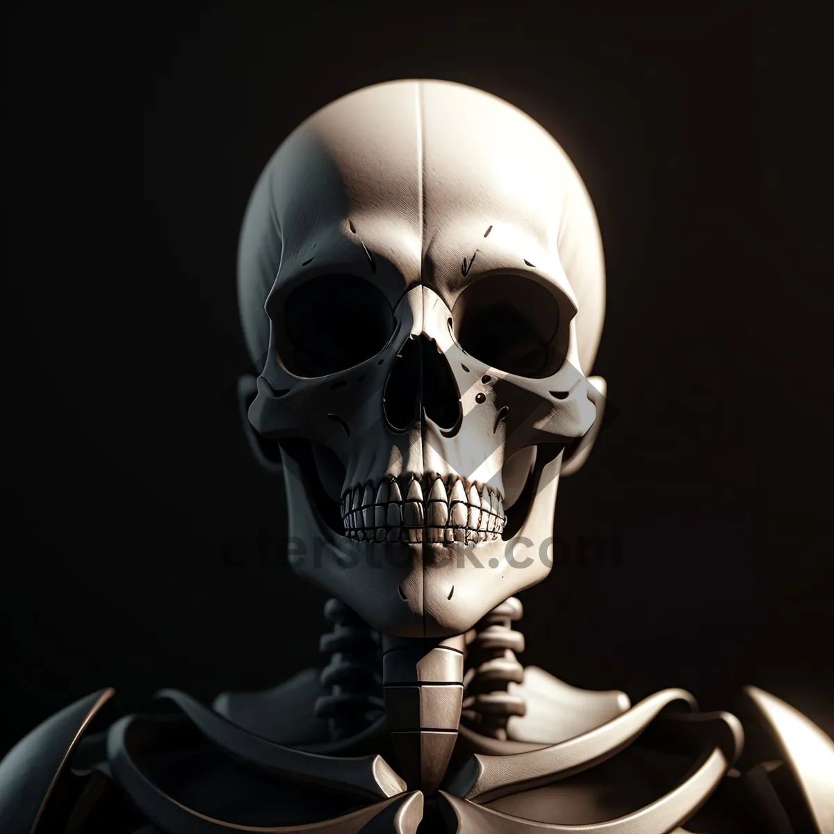 Picture of Horror Skull Sculpture: Frightening Skeletal Figure