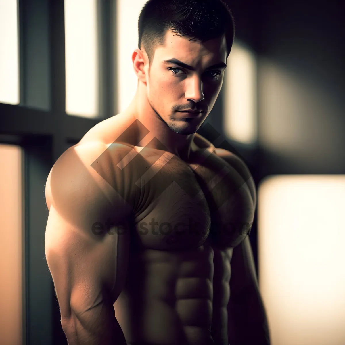 Picture of Muscular Sensuality: Seductive Male Bodybuilder Pose