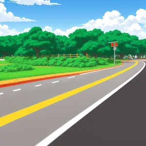 Rural Landscape with Clear Blue Sky and Green Meadow