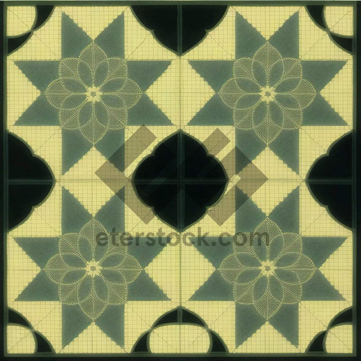 Picture of Vintage geometric tile pattern for wallpaper and decor.