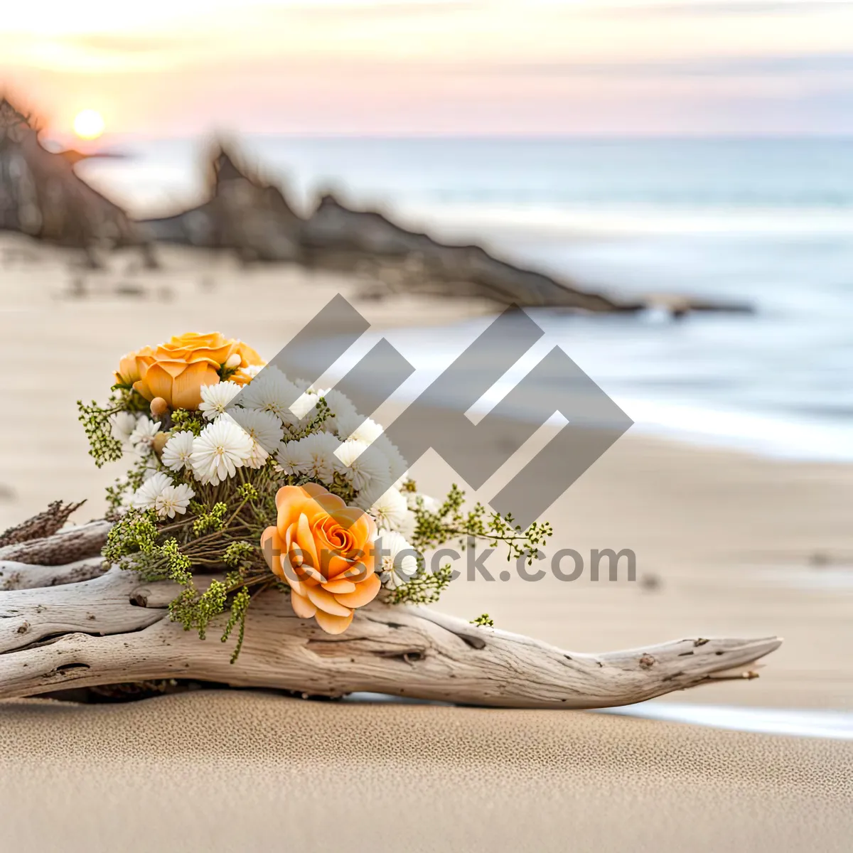 Picture of Delicious salmon dish by the beach.