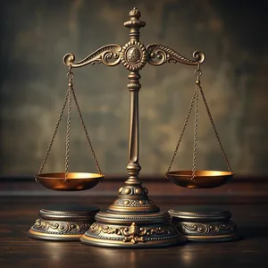 Golden Crown on Justice Scale - Symbol of Law