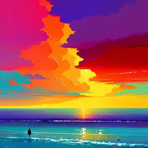 Idyllic Tropical Sunset Beach Landscape