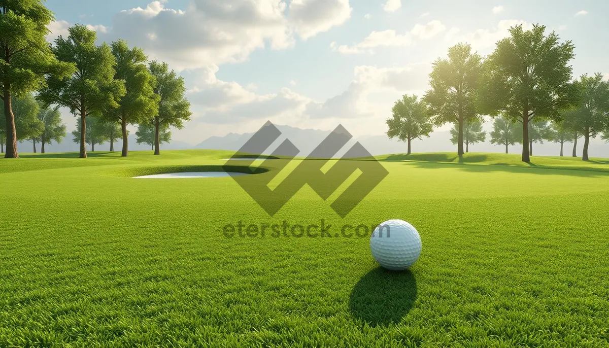 Picture of Colorful golfer playing on a sunny golf course.