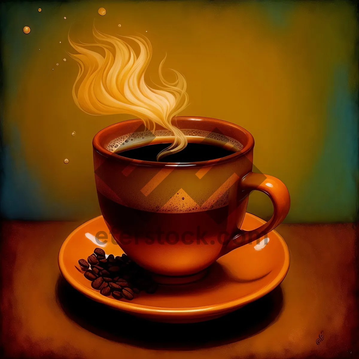 Picture of Coffee Cup and Saucer: Aromatic Morning Beverage