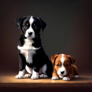 Adorable Brown Terrier Puppy Sitting in Studio