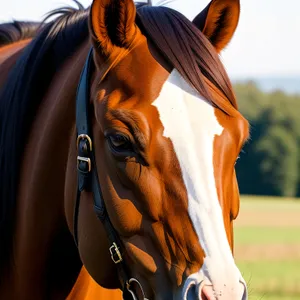 Majestic Thoroughbred Stallion Galloping in Rural Pasture