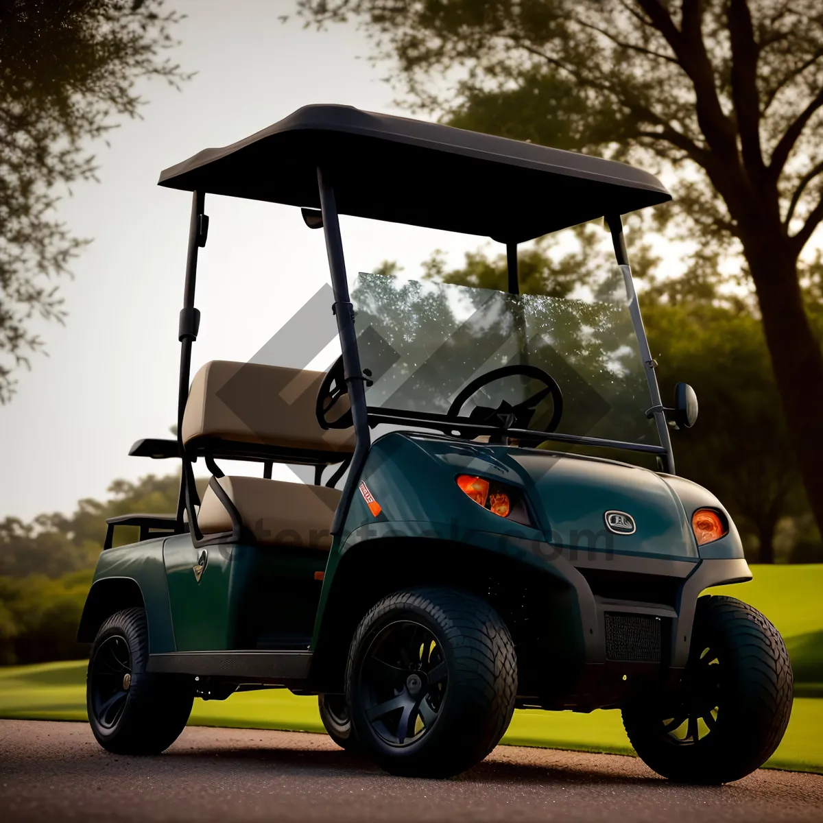 Picture of Golf Cart on Green Field