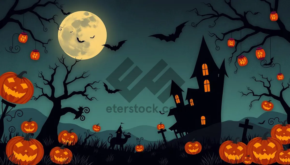 Picture of Spooky Halloween Night in the Cemetery>Type: Card