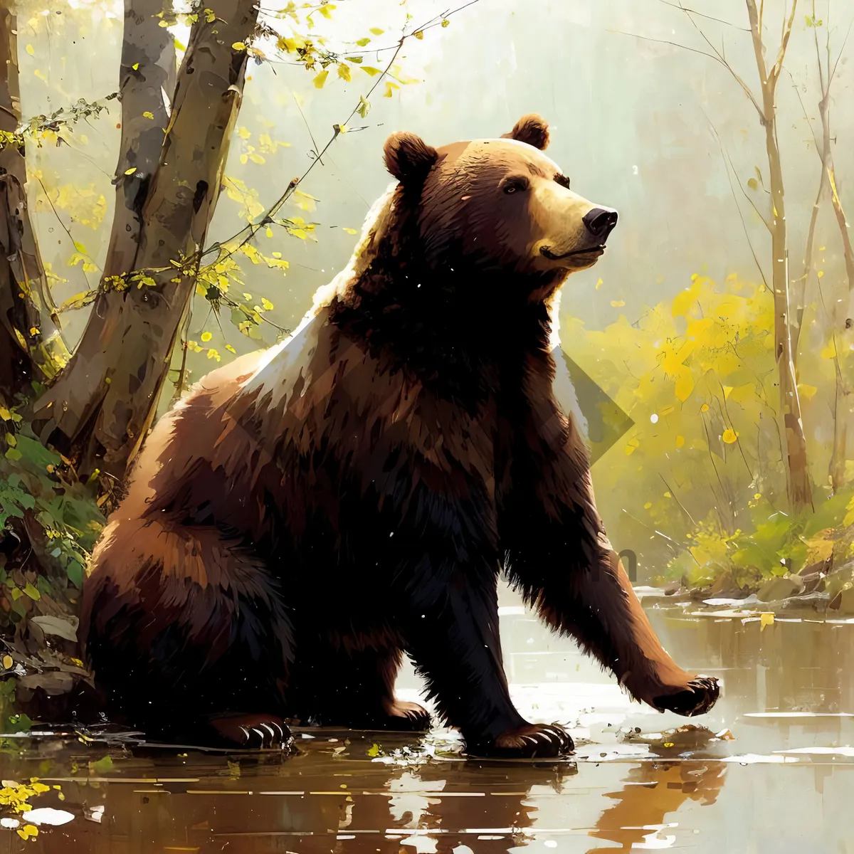 Picture of Brown Bear: Majestic Wild Mammal, Cute and Furry