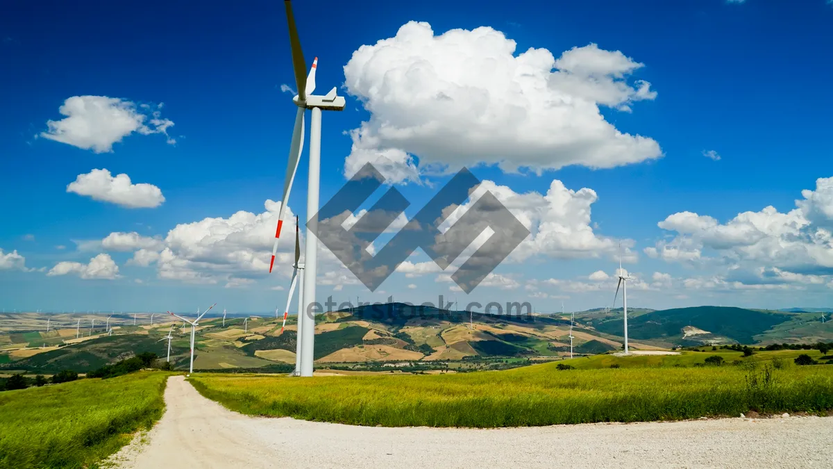 Picture of Sustainable wind energy turbine in rural landscape