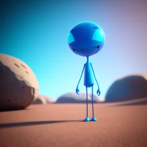 3D Human Character Holding Globe Icon