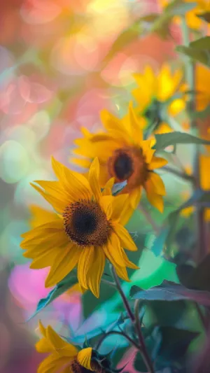 Vibrant sunflower petals under the sunlight