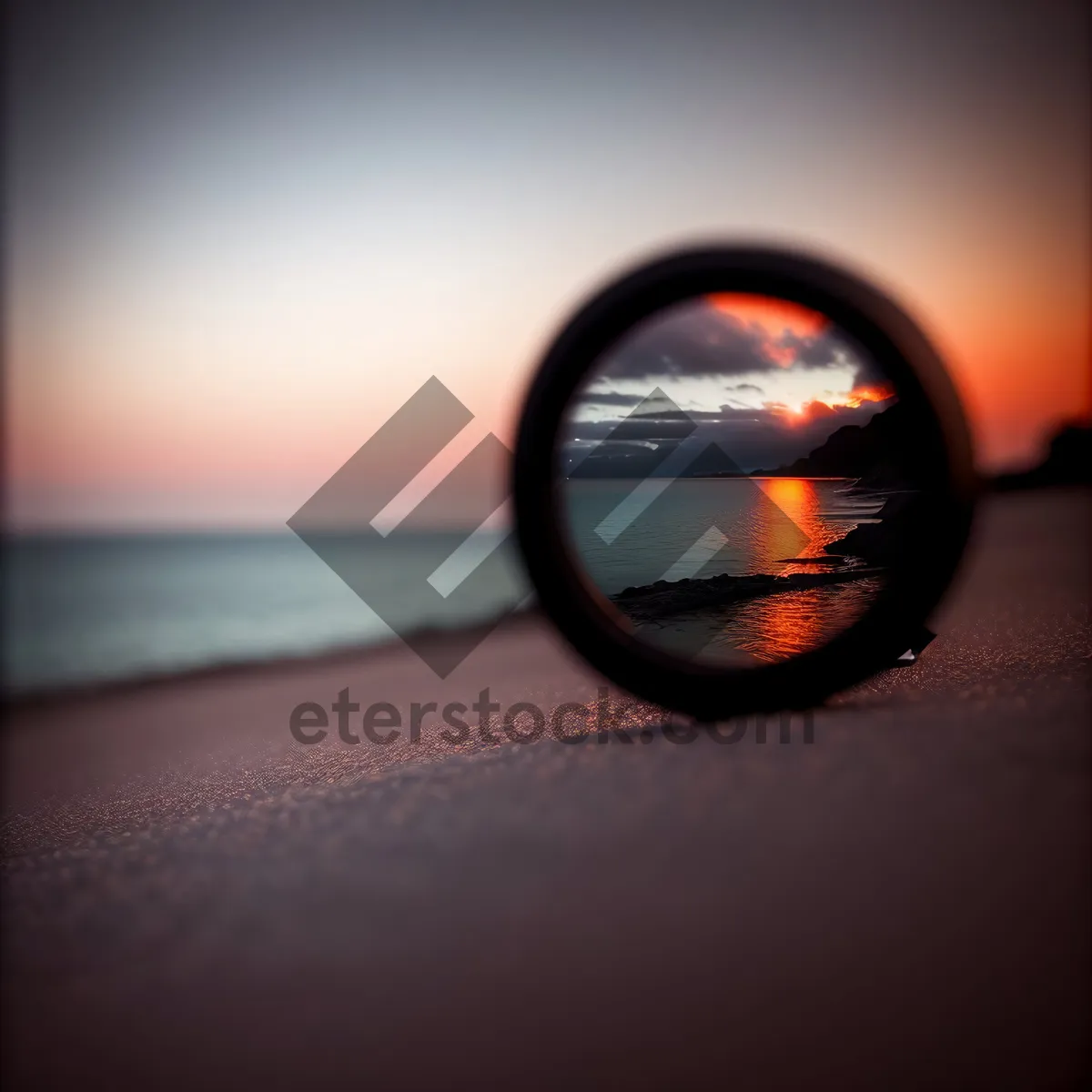 Picture of Car Mirror Reflecting Driveway Light Microscope