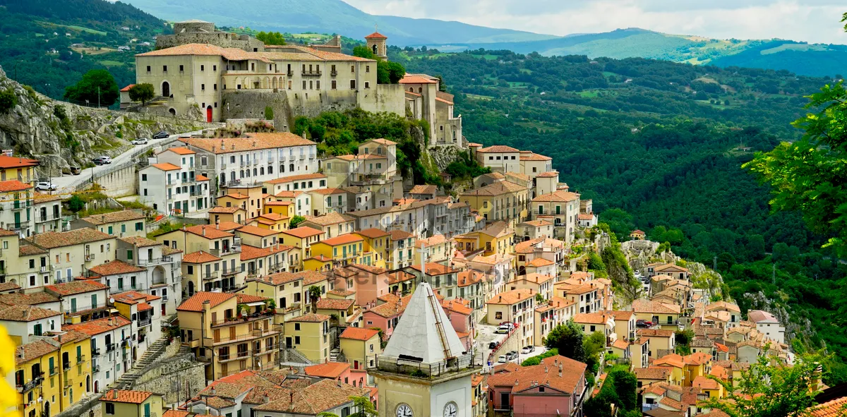 Picture of Historic Church Tower in Ancient Cityscape