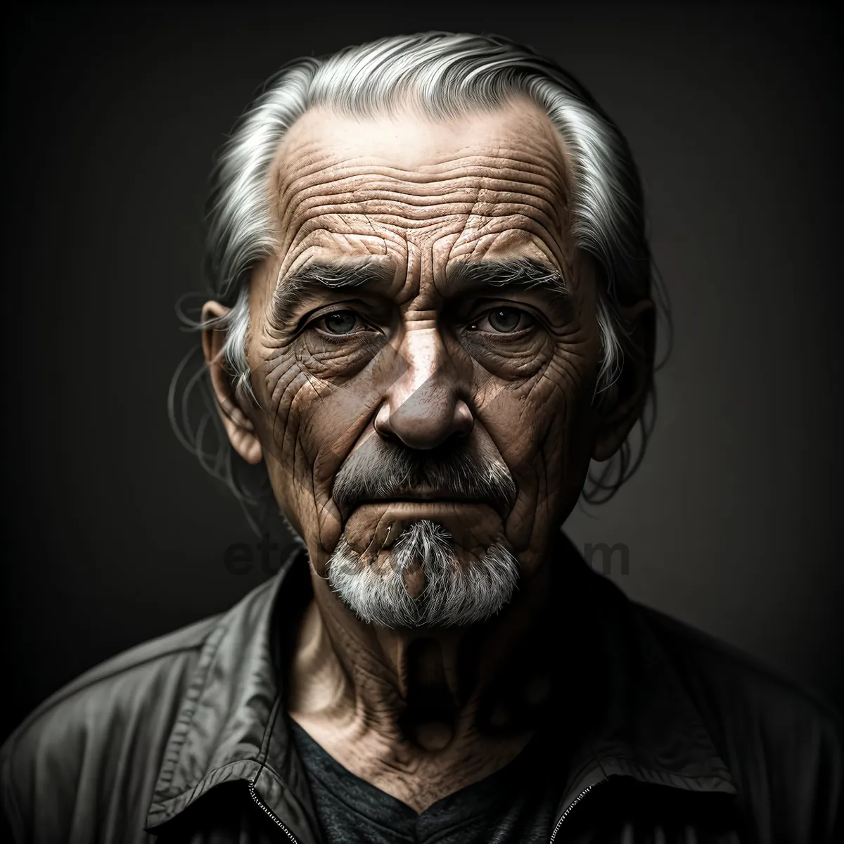 Picture of Serious and Handsome Black Senior Man Portrait