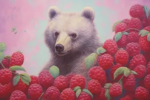 Fresh Berry Fruit Salad with Teddy Bear Garnish