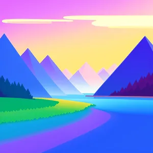 Vibrant Techno-Gradient Art: Futuristic Line Graphic