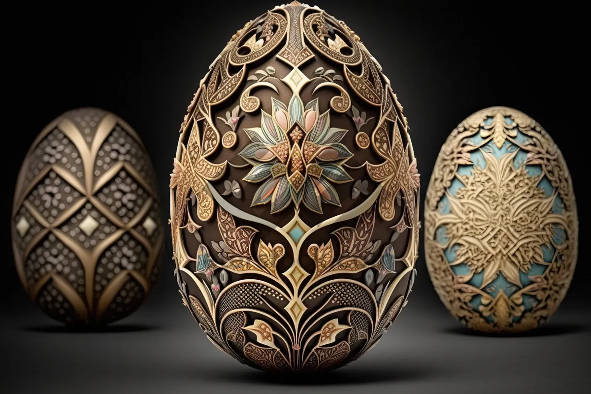 Picture of Traditional Majolica Egg Vase Decoration.