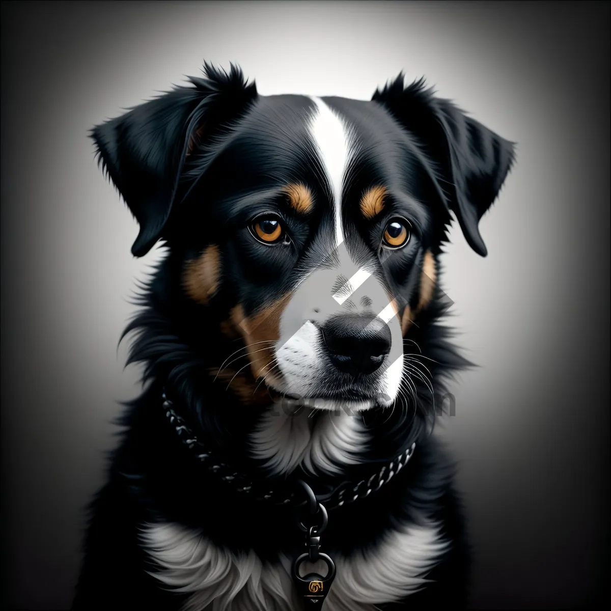 Picture of Adorable Border Collie Puppy in Studio Shot