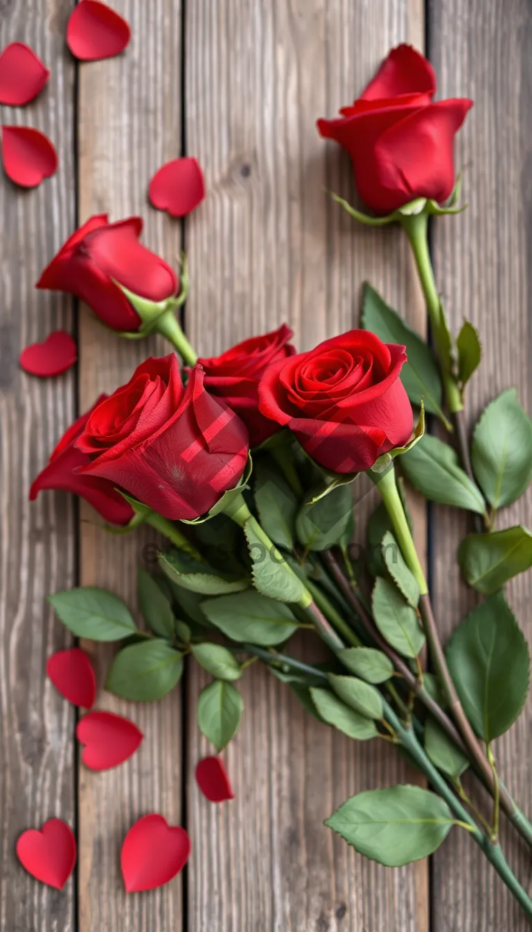 Picture of Romantic Pink Roses Bouquet for Valentine's Day celebration