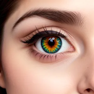 Stunning Eyeball and Eye Makeup Closeup