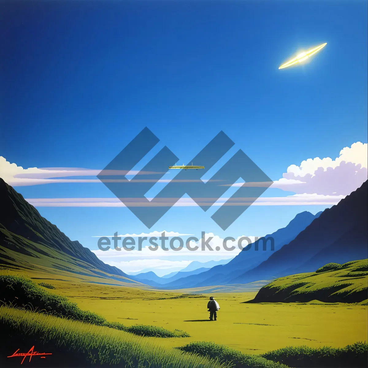 Picture of Serenity Valley: Majestic Mountains and Vast Skies