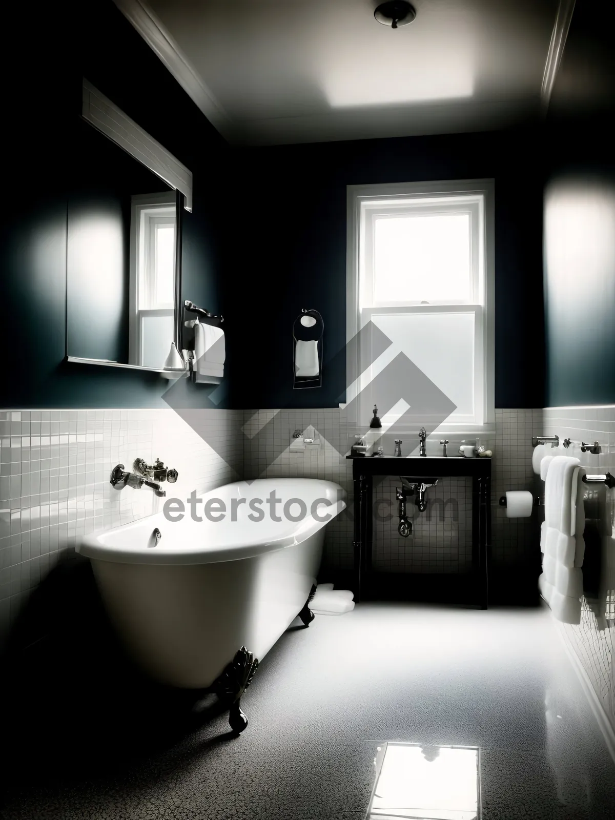 Picture of Modern luxury interior with clean, sleek bathroom design