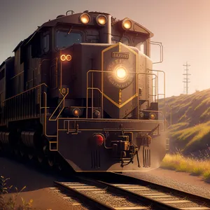 Vintage Steam Train on Railroad Tracks