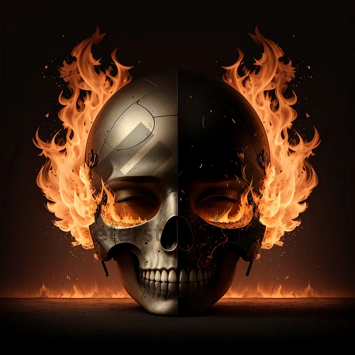 Picture of Flaming Pirate Mask Artwork: Intriguing, Mysterious, and Bold