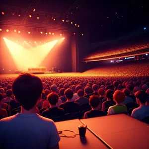 Crowd cheering at patriotic championship match under vibrant stadium lights