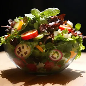 Healthy Vegetable Salad with Fresh Ingredients on Plate